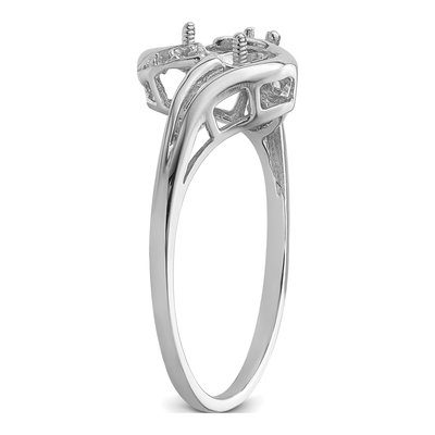 14K White Gold Pearl Diamond Ring Mounting – view 5