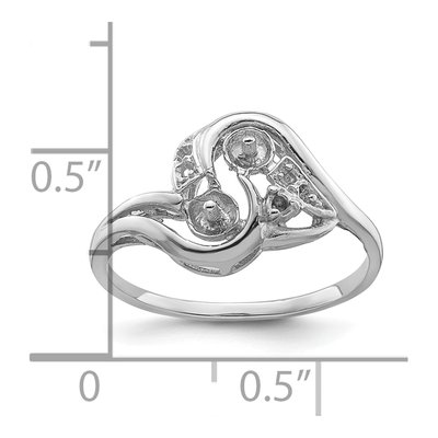 14K White Gold Pearl Diamond Ring Mounting – view 6