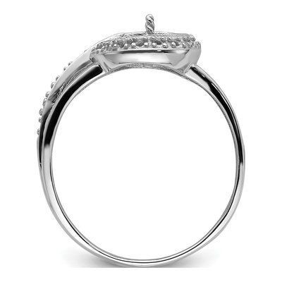 14K White Gold Halo for Pearl Ring Mounting – view 3