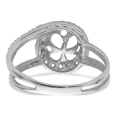 14K White Gold Halo for Pearl Ring Mounting – view 4