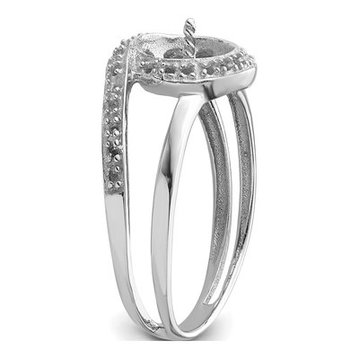 14K White Gold Halo for Pearl Ring Mounting – view 5
