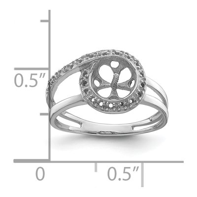 14K White Gold Halo for Pearl Ring Mounting – view 6