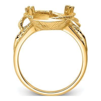 14K Yellow Gold Pearl Swirl Ring Mounting – view 3