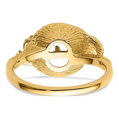 14K Yellow Gold Pearl Swirl Ring Mounting – view 4