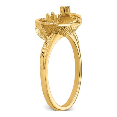 14K Yellow Gold Pearl Swirl Ring Mounting – view 5