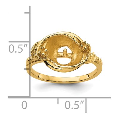 14K Yellow Gold Pearl Swirl Ring Mounting – view 6