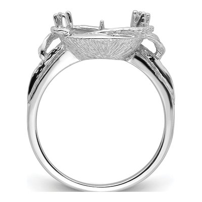 14K White Gold Swirl for Pearl Ring Mounting – view 3