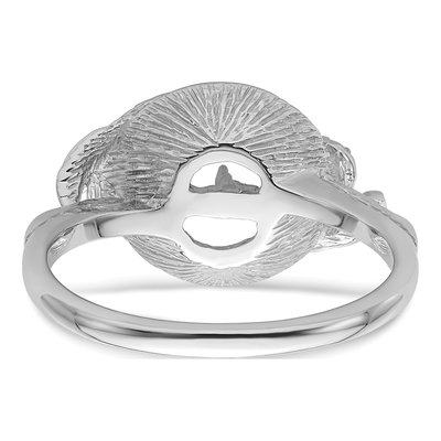14K White Gold Swirl for Pearl Ring Mounting – view 4