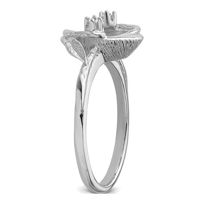 14K White Gold Swirl for Pearl Ring Mounting – view 5