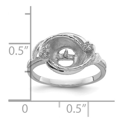 14K White Gold Swirl for Pearl Ring Mounting – view 6