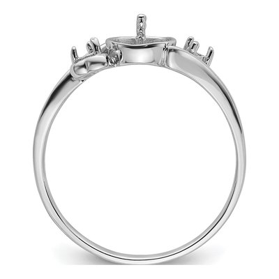 14K White Gold Pearl Ring Mounting – view 3