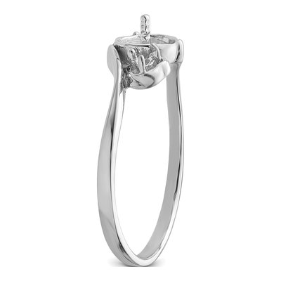 14K White Gold Pearl Ring Mounting – view 5