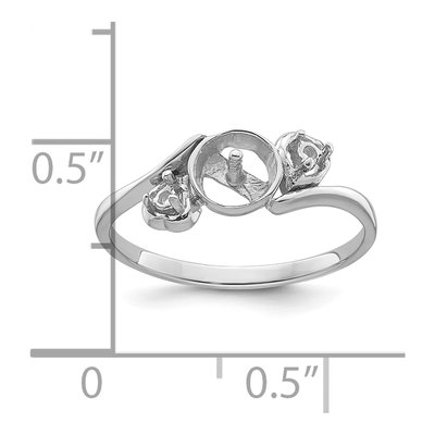 14K White Gold Pearl Ring Mounting – view 6