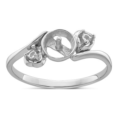 14K White Gold Pearl Ring Mounting