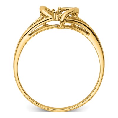 14K Yellow Gold Heart for Pearl Ring Mounting – view 3