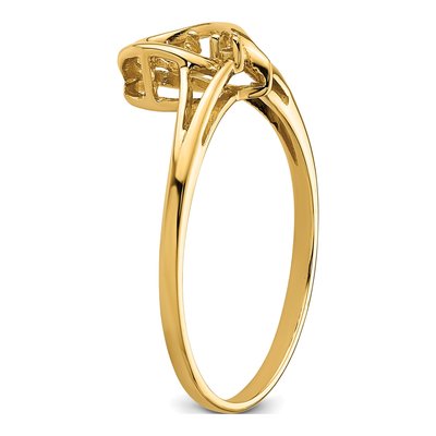 14K Yellow Gold Heart for Pearl Ring Mounting – view 5