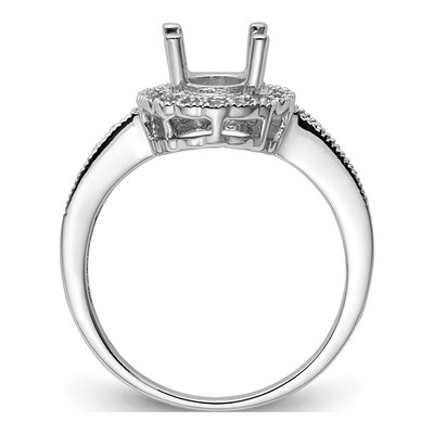 14K White Gold Oval Halo Ring Mounting – view 3