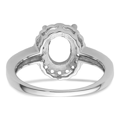 14K White Gold Oval Halo Ring Mounting – view 4