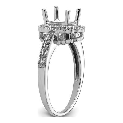 14K White Gold Oval Halo Ring Mounting – view 5
