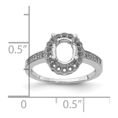 14K White Gold Oval Halo Ring Mounting – view 6