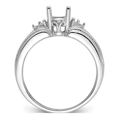14K White Gold Oval Round Ring Mounting – view 3
