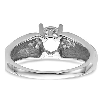 14K White Gold Oval Round Ring Mounting – view 4