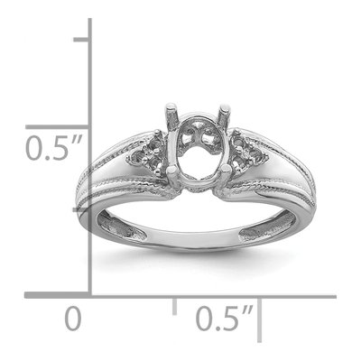 14K White Gold Oval Round Ring Mounting – view 6