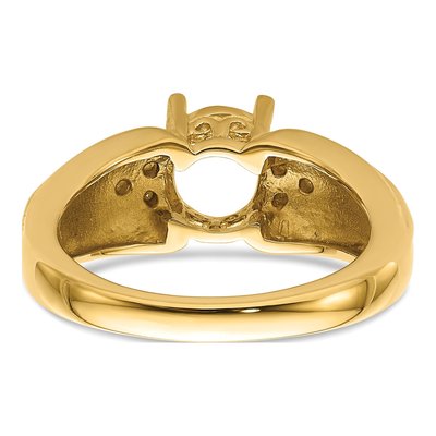 14K Yellow Gold Holds Round Oval Ring Mounting – view 4