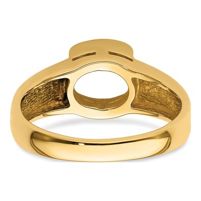 14K Yellow Gold Oval East-West Ring Mounting – view 4