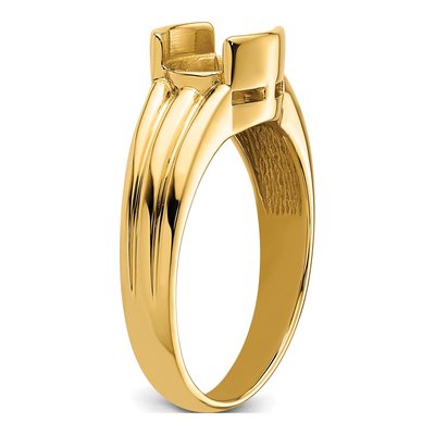 14K Yellow Gold Oval East-West Ring Mounting – view 5