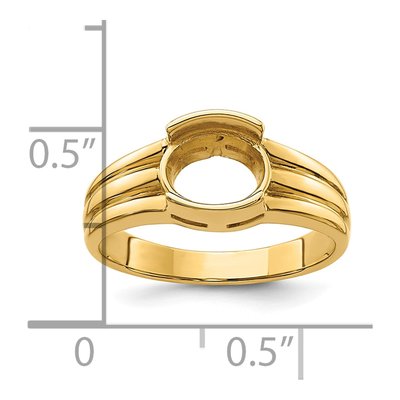 14K Yellow Gold Oval East-West Ring Mounting – view 6