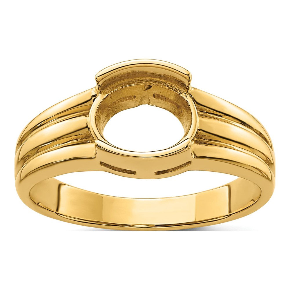 14K Yellow Gold Oval Gemstone East-West Ring Mounting