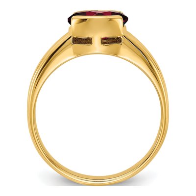 14K Yellow Gold Garnet Oval East-West Ring – view 2