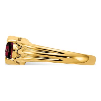 14K Yellow Gold Garnet Oval East-West Ring – view 4