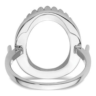 14K White Gold Oval Ring Mounting – view 4