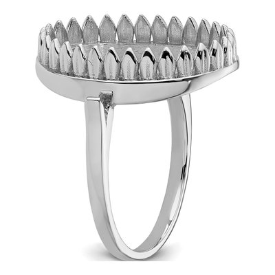 14K White Gold Oval Ring Mounting – view 5