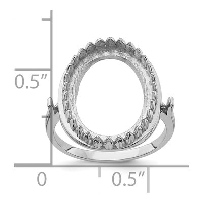 14K White Gold Oval Ring Mounting – view 6