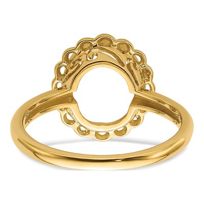 14K Yellow Gold Oval Ring Mounting – view 4