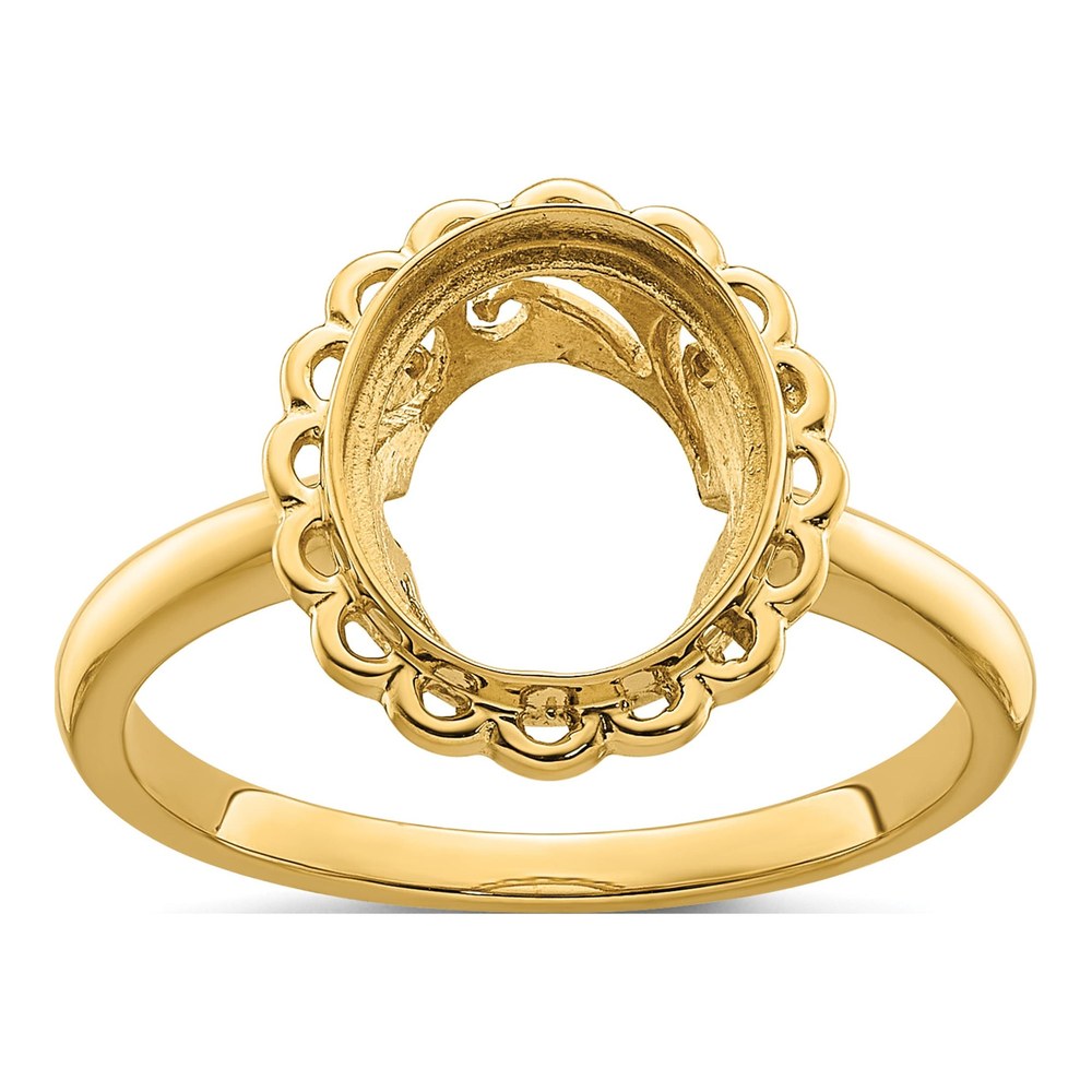 14K Yellow Gold Oval Ring Mounting