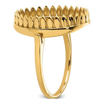 14K Yellow Gold Oval Ring Mounting – view 5