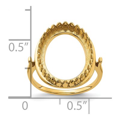14K Yellow Gold Oval Ring Mounting – view 6