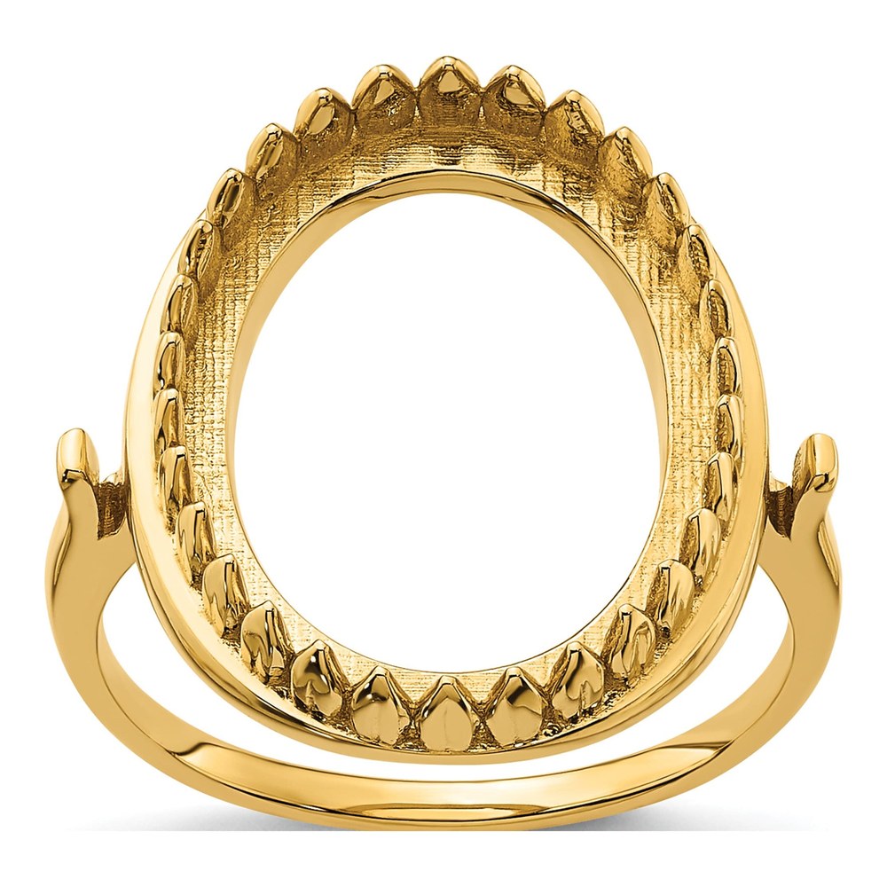 14K Yellow Gold Oval Ring Mounting