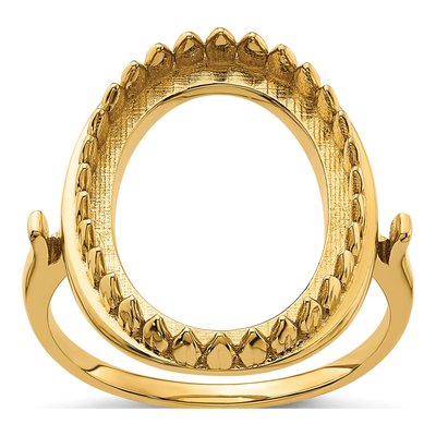 14K Yellow Gold Oval Ring Mounting