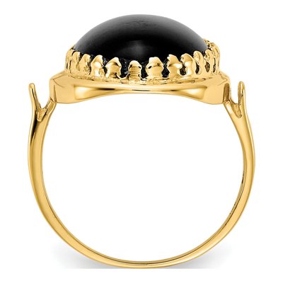 14K Yellow Gold Onyx Oval Ring – view 2