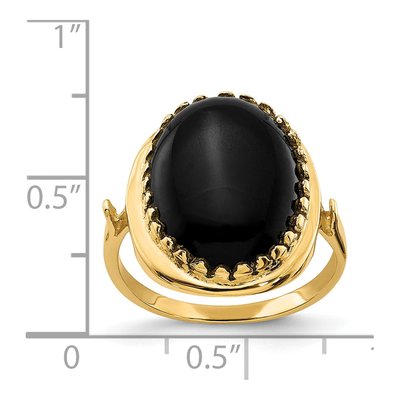 14K Yellow Gold Onyx Oval Ring – view 4
