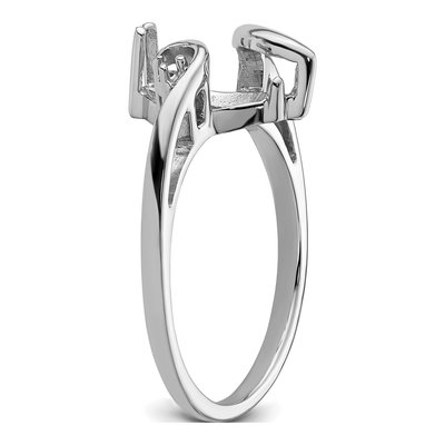 14K White Gold Holds Round Marquise Ring Mounting – view 5