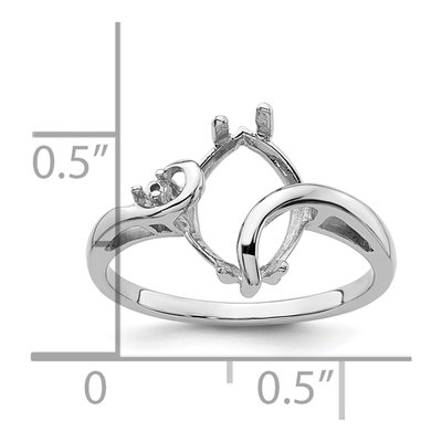 14K White Gold Holds Round Marquise Ring Mounting – view 6