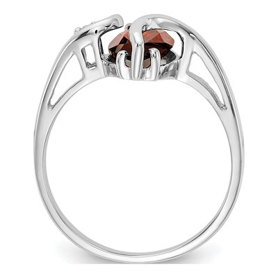 14K White Gold Garnet & Diamond Marquise Ring – view 2