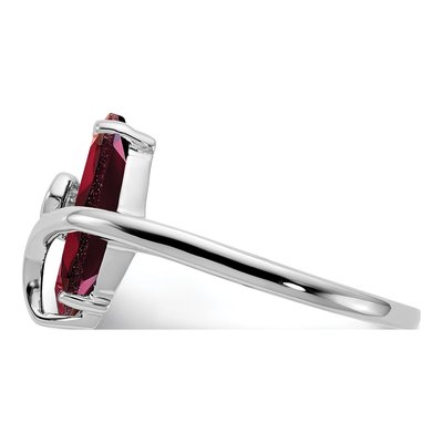 14K White Gold Garnet & Diamond Marquise Ring – view 4