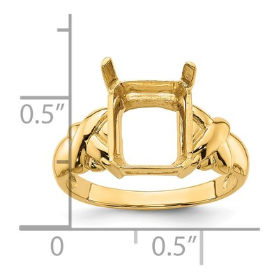 14K Yellow Gold Emerald-Cut Ring Mounting – view 6